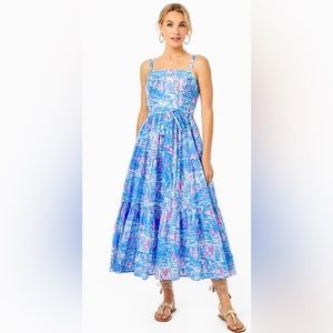 Analeese Midi Dress - Sailboat Pattern